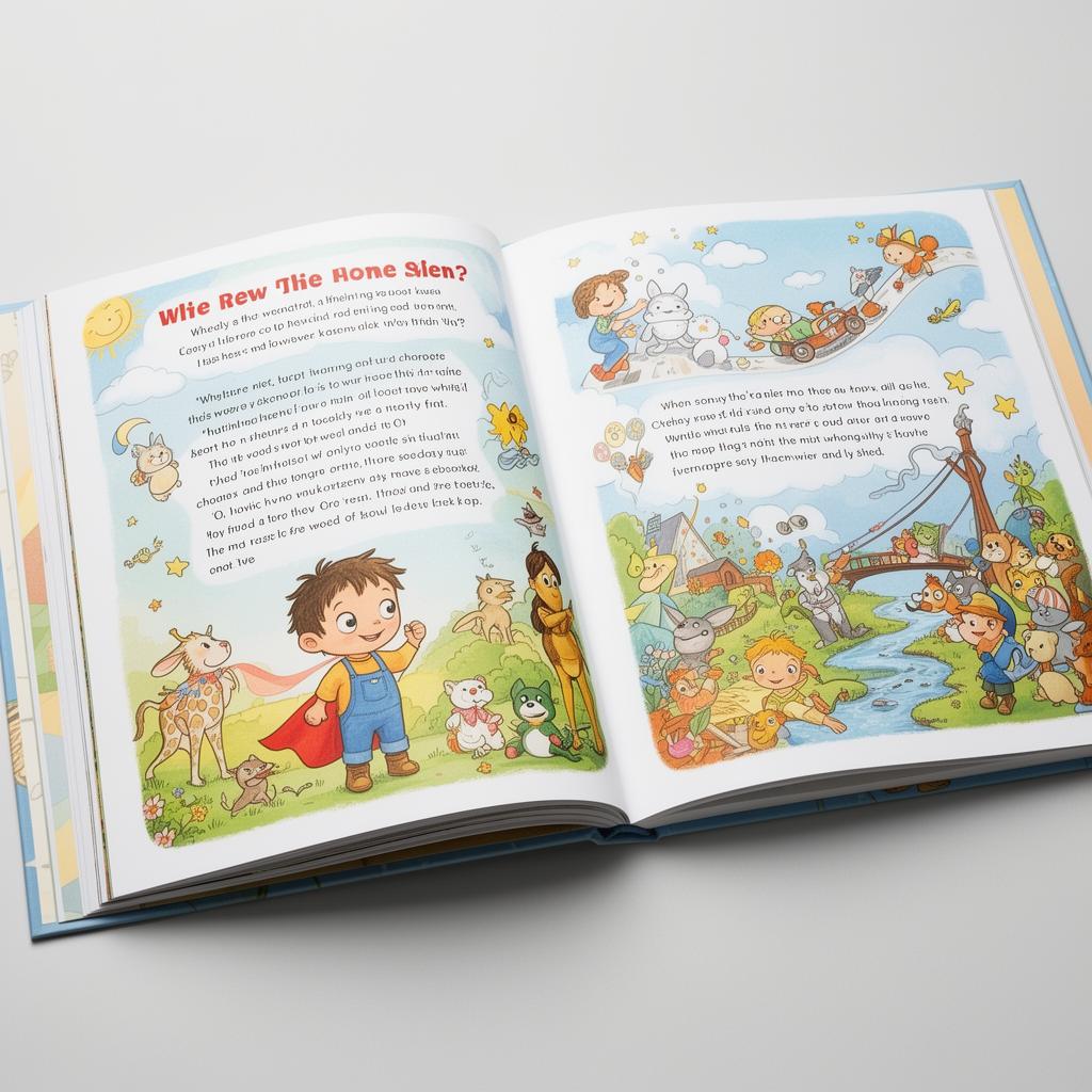 Inside pages of personalized storybook